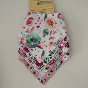 Copper pearl bandana baby bibs brand new floral Set of 4